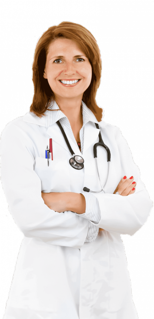 Female doctor smiling with stethoscope